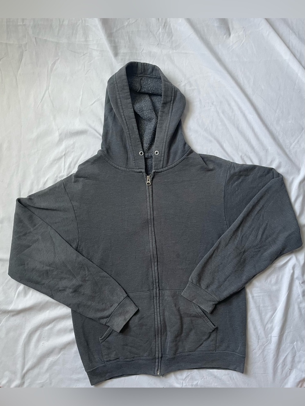 Fruit of The Loom Gray Men’s Sweatshirt Size M Cotton Blend Full-Zip
